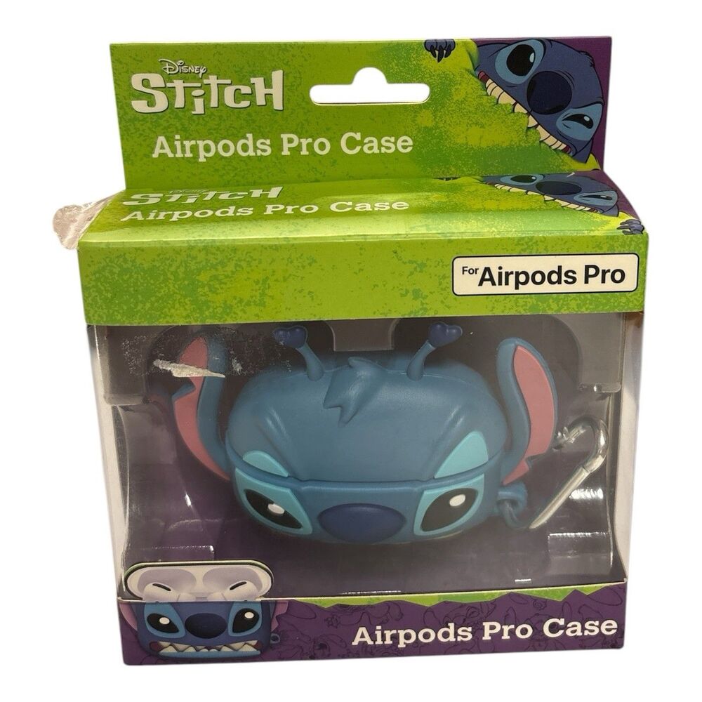 Stitch AirPods Pro Silicone case brand New in box w/ hook perfect attach to bag